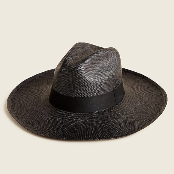 J Crew Wide Brim Panama Hat BLACK